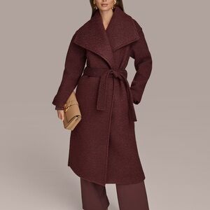 Elegant Burgundy Wrap Coat